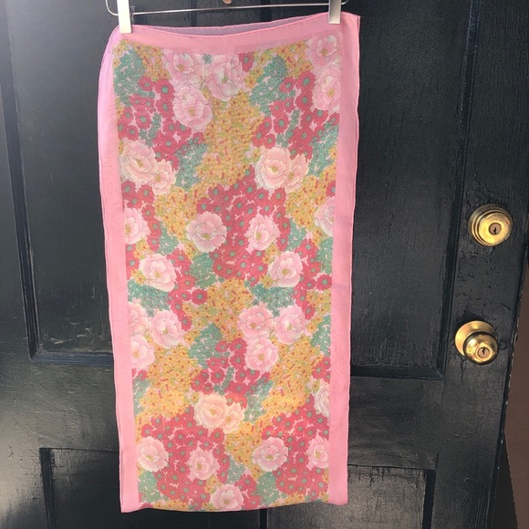 Floral Silk Scarf - Picture 1 of 7